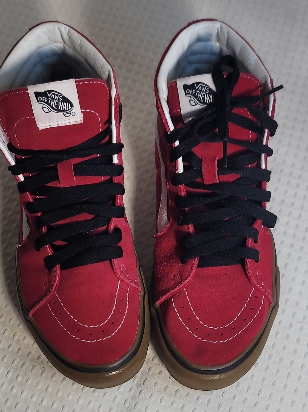 Vans Men  Red High-Top Skate Shoes